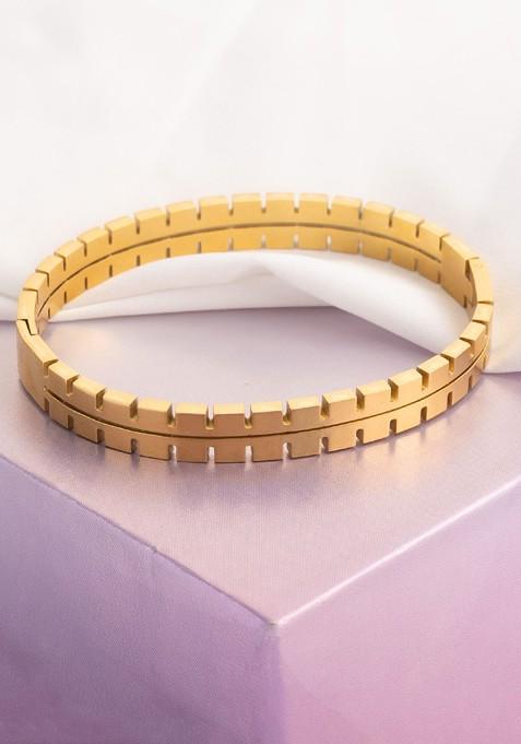 Brass Gold Plated Bangle Style Bracelet