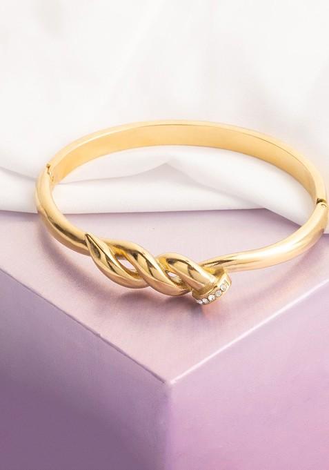 Brass Gold Plated Bangle Style Bracelet
