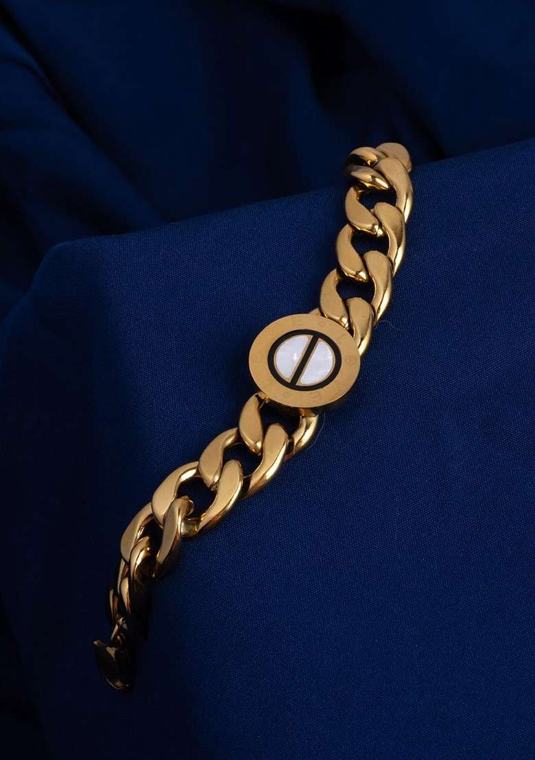 18Kt Gold Plated Stainless Steel Link Bracelet - Indya