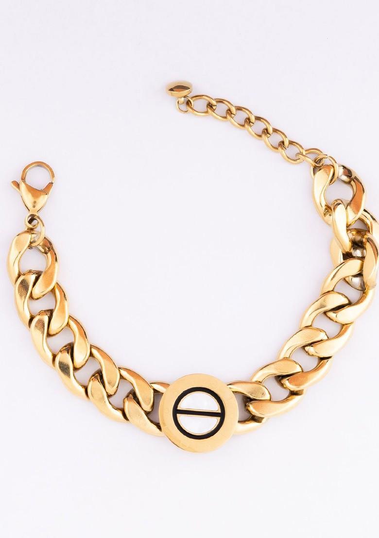 18Kt Gold Plated Stainless Steel Link Bracelet