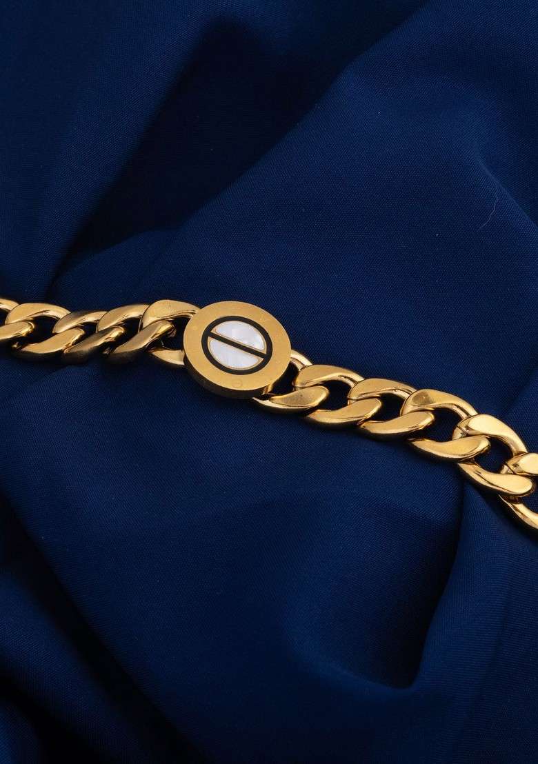 18Kt Gold Plated Stainless Steel Link Bracelet - Indya