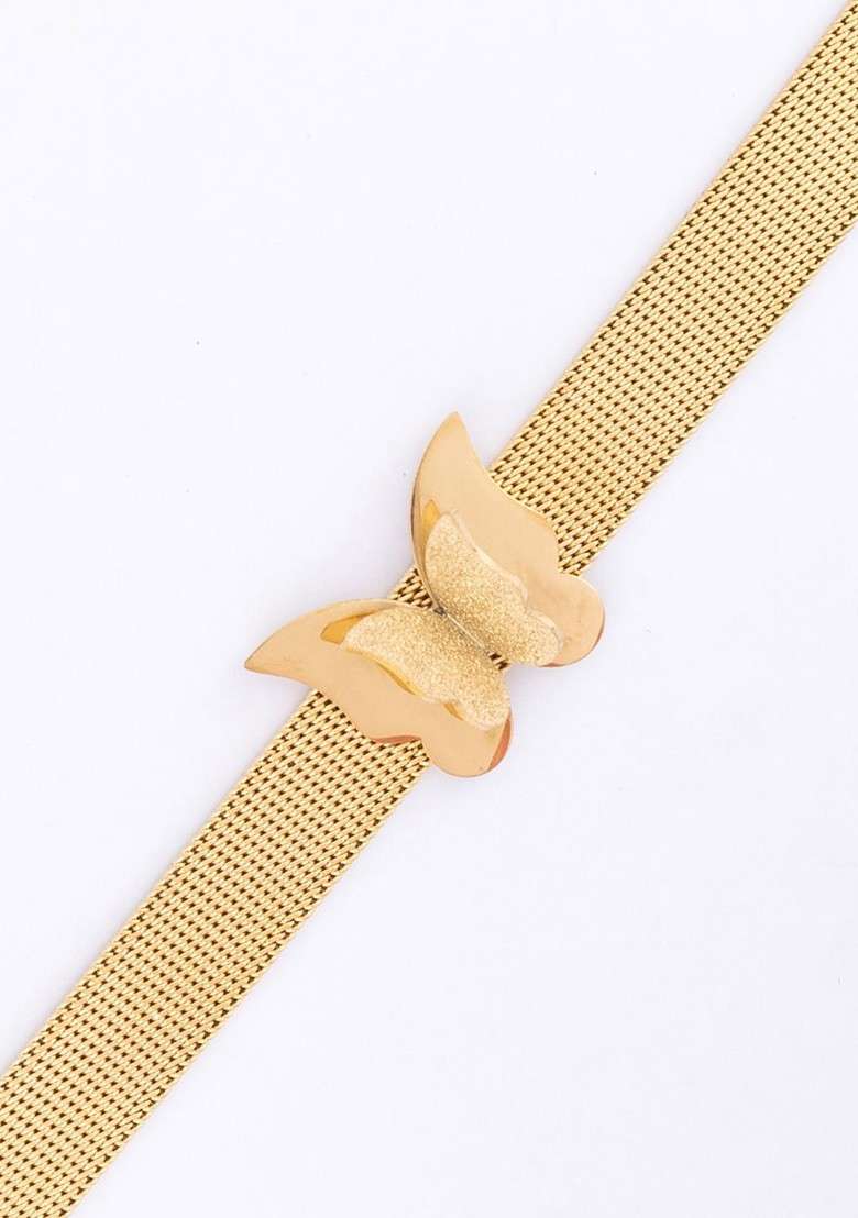 Gold Plated Butterfly Shape Wraparound Bracelet - Indya