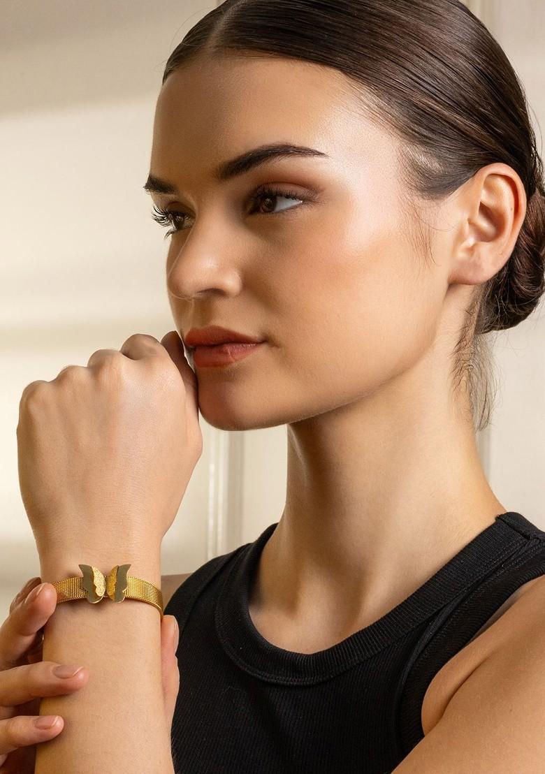 Gold Plated Butterfly Shape Wraparound Bracelet
