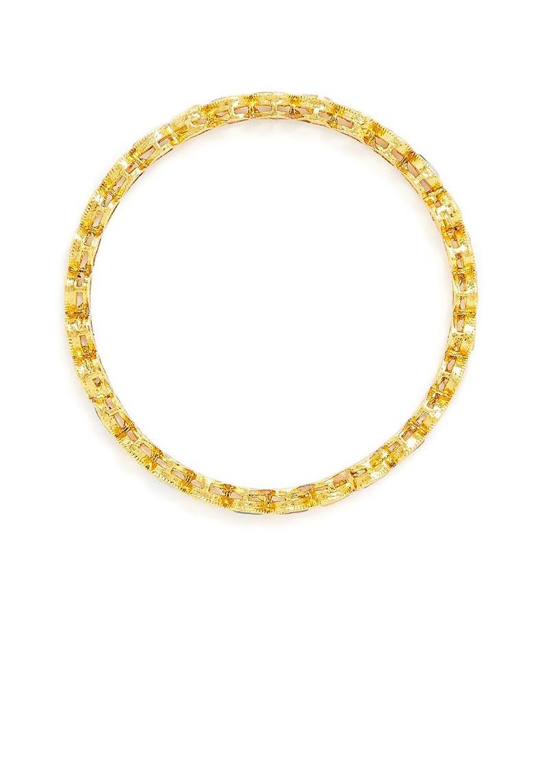 Set Of 4 Gold Plated Multicolored Stone Studded Bangles