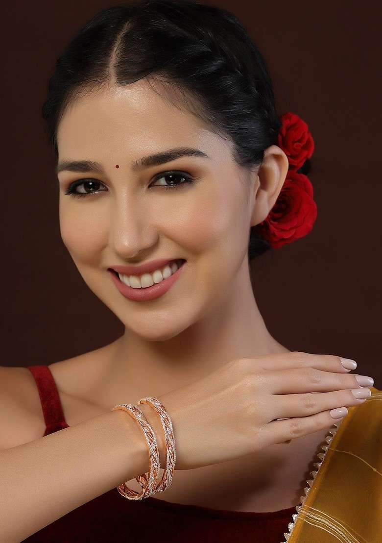 Set Oof 2 Gold Plated Bangle - Indya