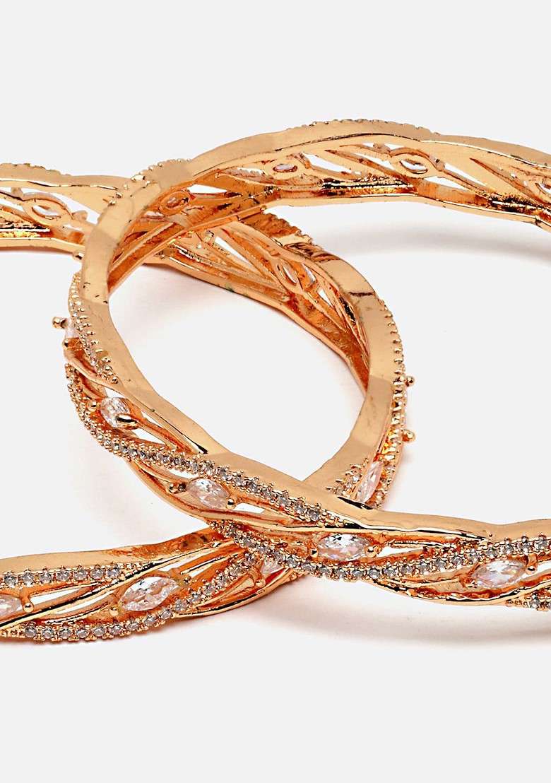 Set Oof 2 Gold Plated Bangle - Indya