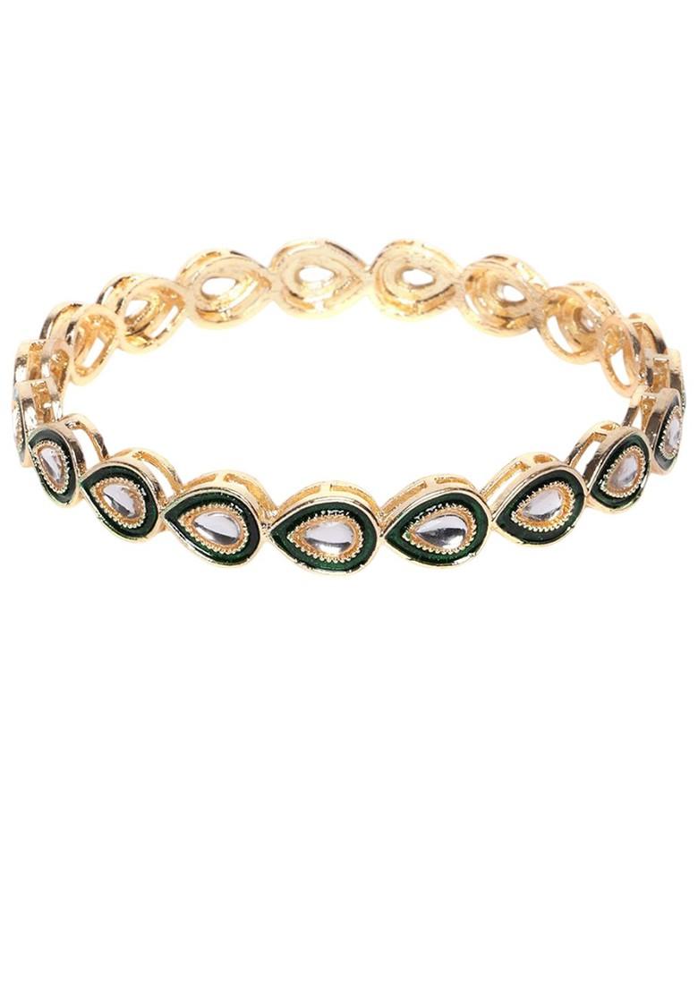 Set Of 4 Gold Plated Stone Studded Bangles