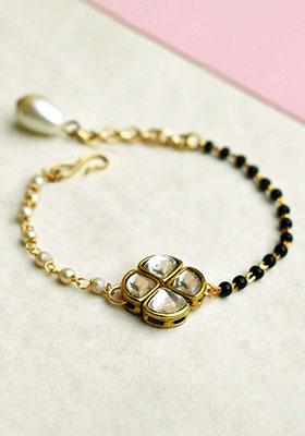 Black Kundan Elegance Mangalsutra Bracelet