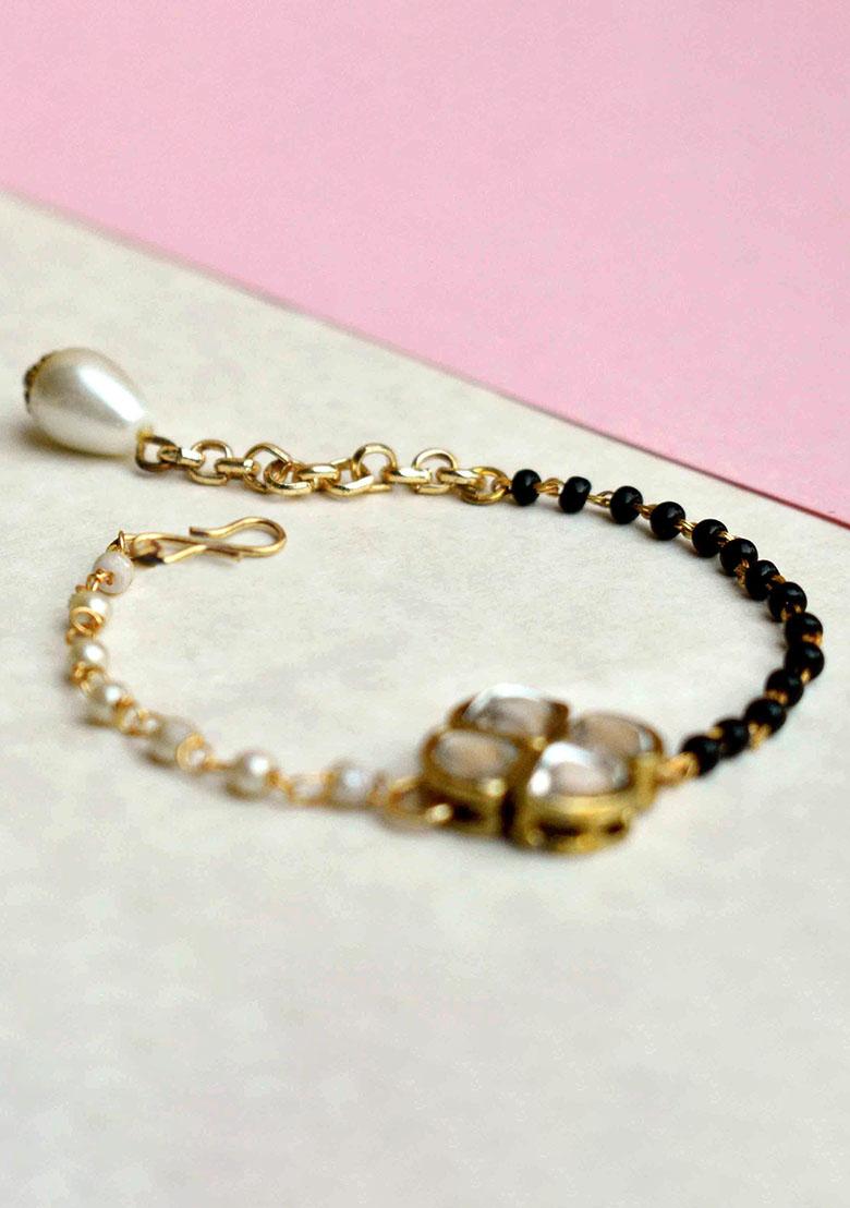 Black Kundan Elegance Mangalsutra Bracelet