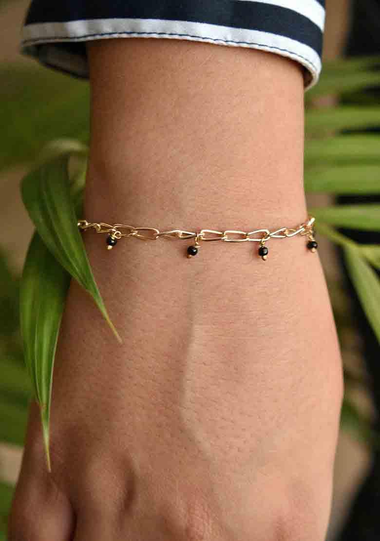 Black Beadsand String Mangalsutra Bracelet