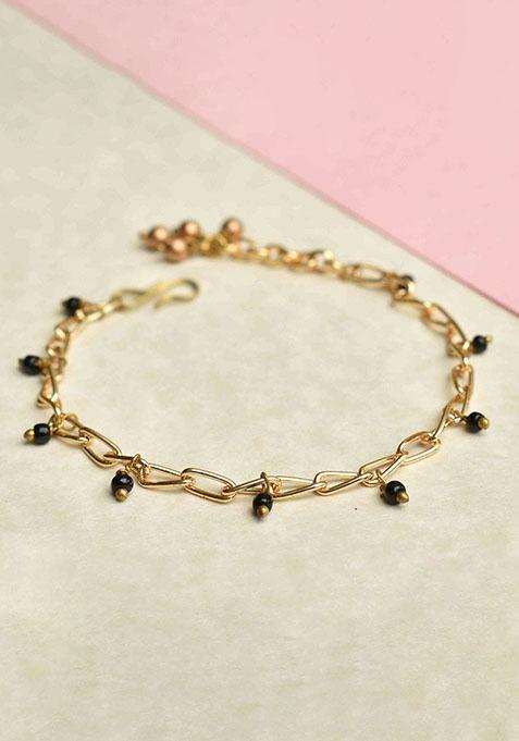 Black Beadsand String Mangalsutra Bracelet