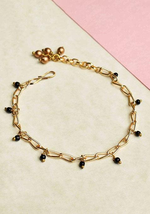 Black Beadsand String Mangalsutra Bracelet