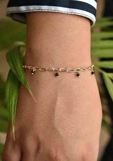 Black Beadsand String Mangalsutra Bracelet