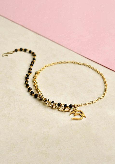 Black Twirl Mangalsutra Bracelet