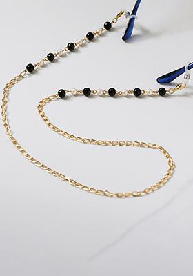 Blackand White Beads Monochrome Spectacles Or Air Pods Chain