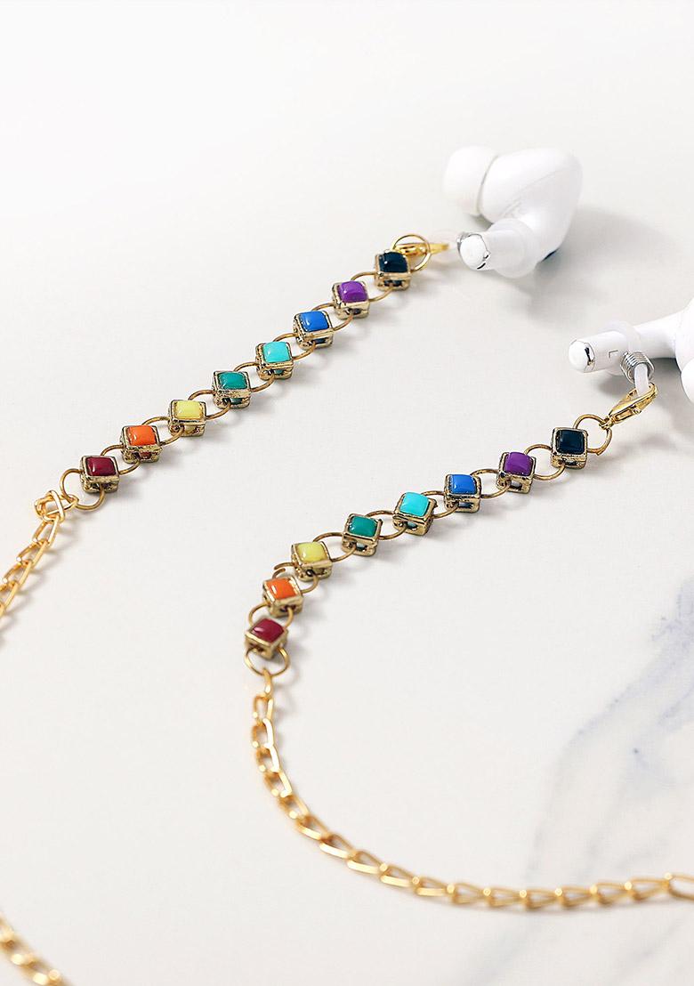 Multicolor Rainbow Spectacles Or Air Pods Chain