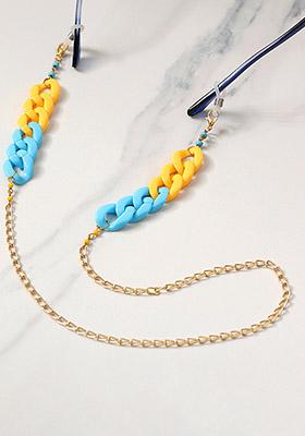 Minion Theme Blueand Yellow Spectacles Or Air Pods Chain