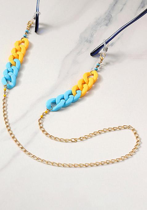 Minion Theme Blueand Yellow Spectacles Or Air Pods Chain