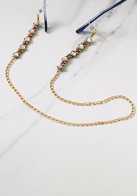 Kundanand Purple Beads Spectacles Or Air Pods Chain