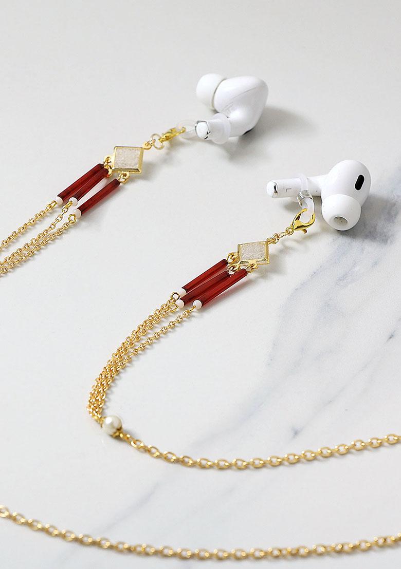 Red Glass Tube Spectacles Or Air Pods Chain