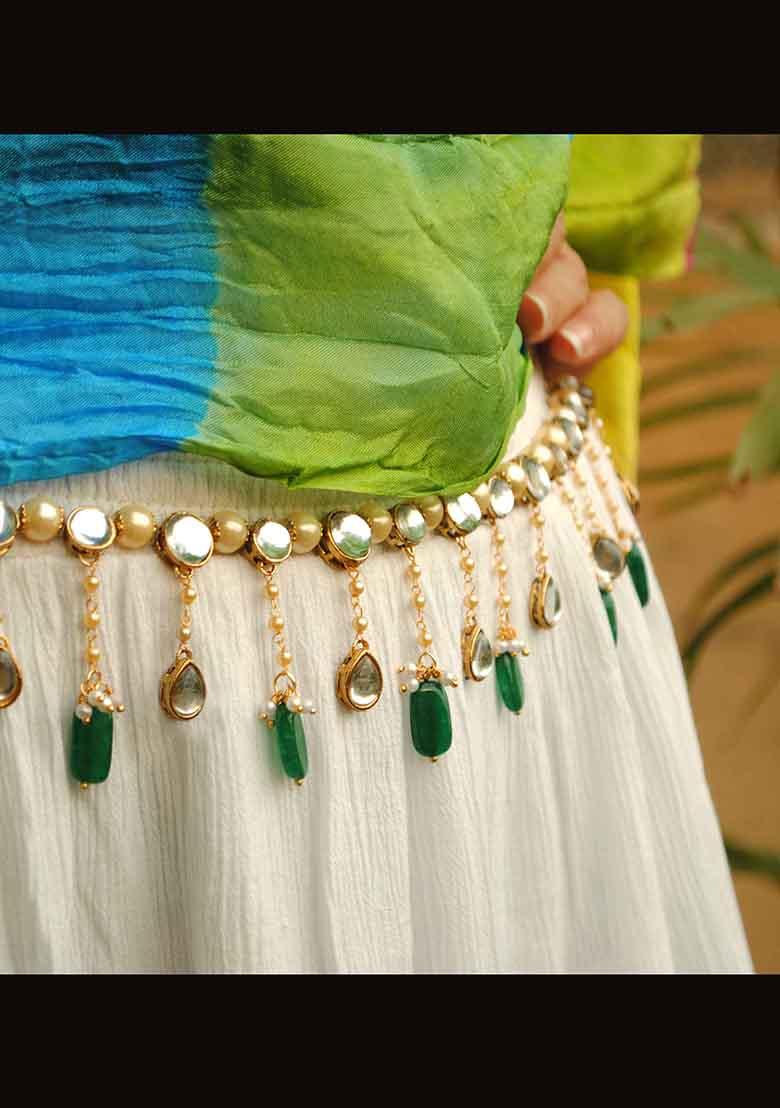 Kundanand Pearl Green Beads Kamar Bandh