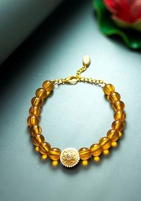 Orange Beaded Link Bracelet