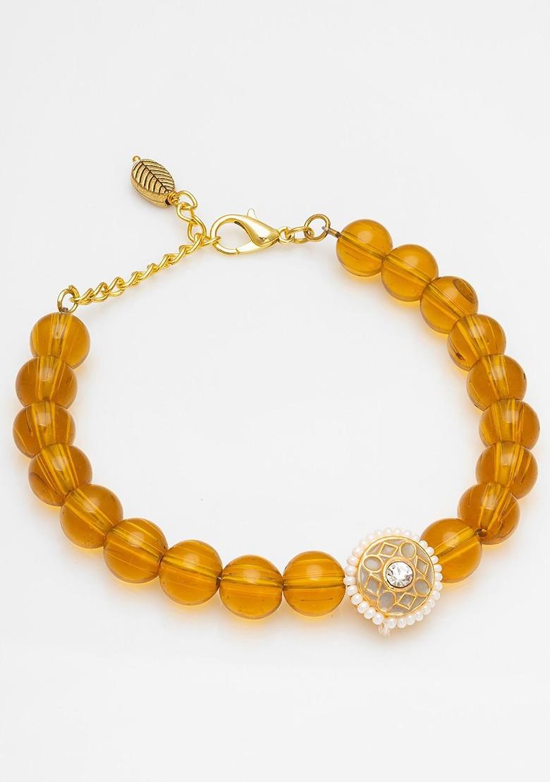 Orange Beaded Link Bracelet