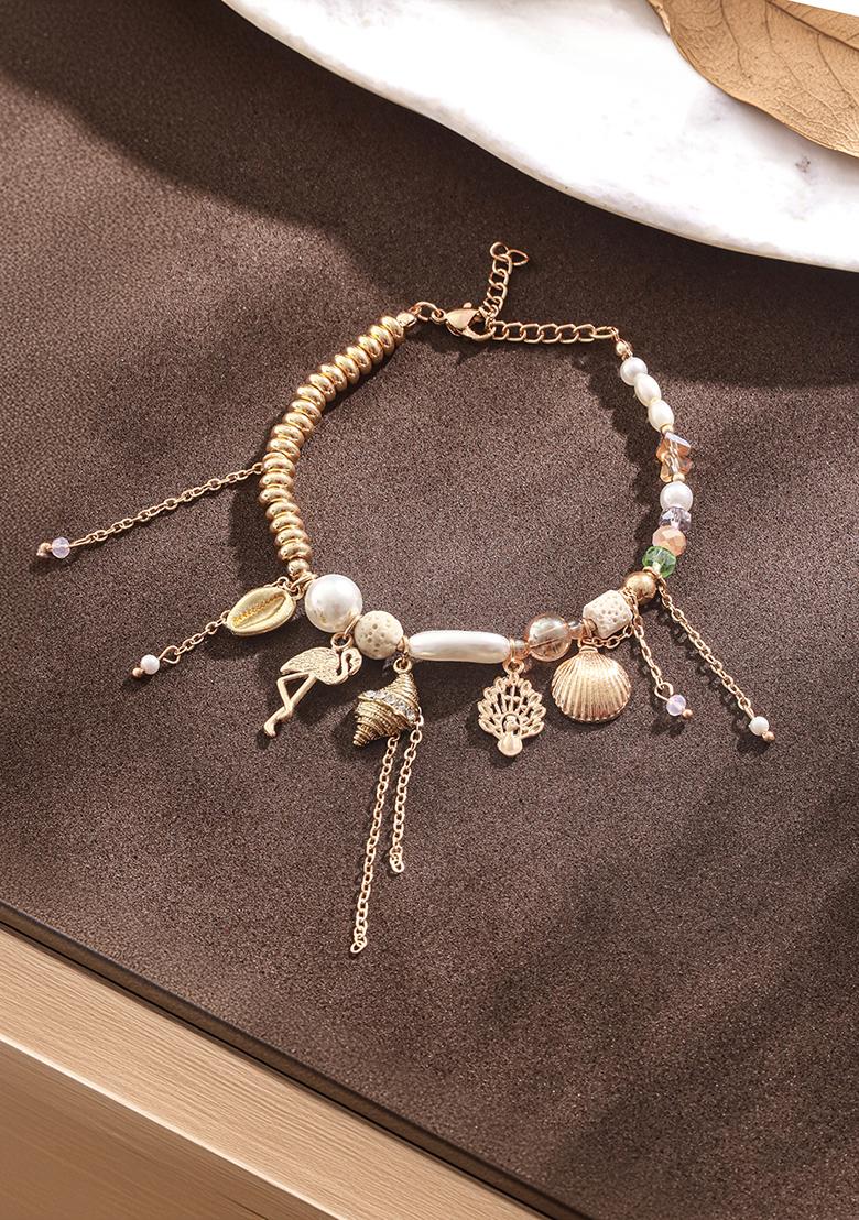 Gold Plated Beaded Link Bracelet