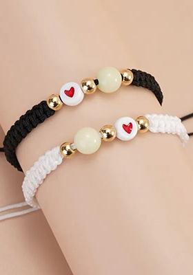 Multi Set Of 2 Heart Macrame Bracelet For Valentine