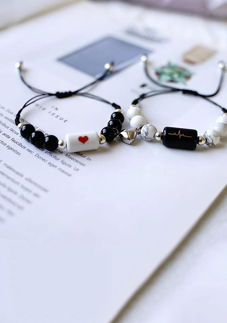 Multi Set Of 2 Heart Beads Bracelet For Valentine