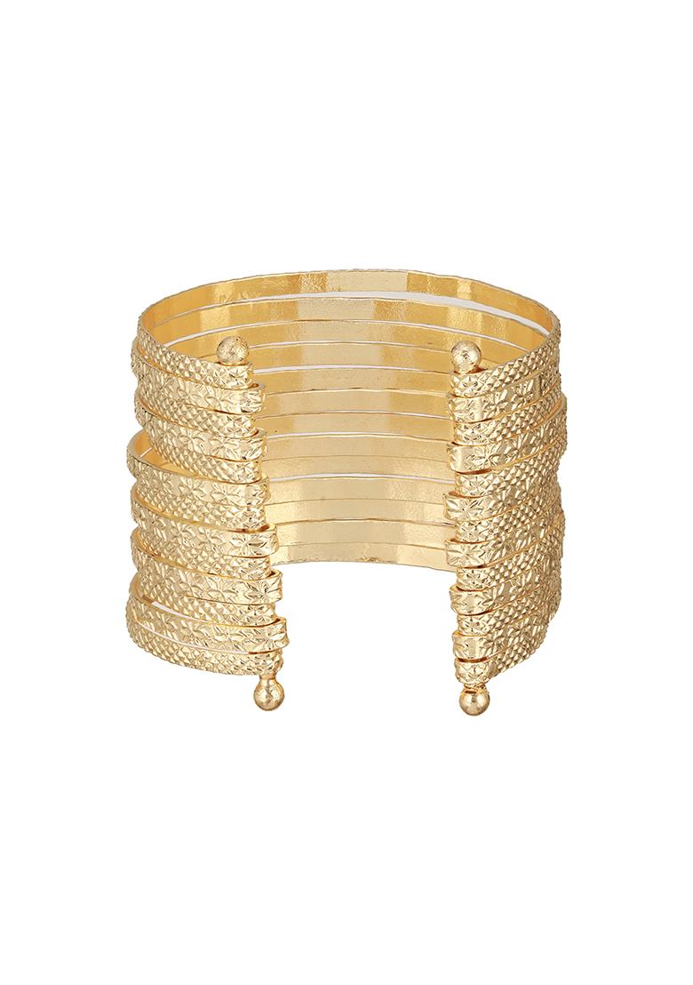 Brass Handcrafted Gold Plated Cuff Bracelet