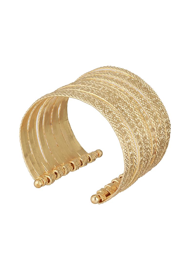 Brass Handcrafted Gold Plated Cuff Bracelet