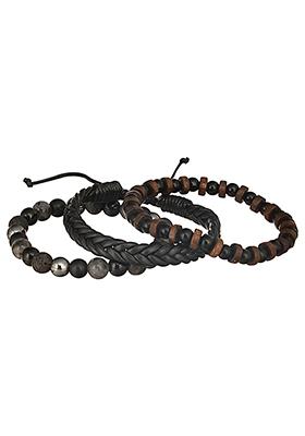 Multi Men Set Of 3 Beaded Elasticated Bracelet