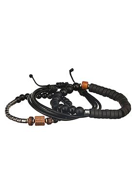 Multi Men Set Of 3 Beaded Elasticated Bracelet
