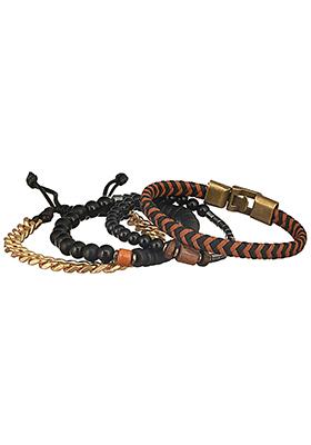 Multi Men Set Of 4 Beaded Elasticated Bracelet