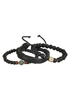 Multi Men Set Of 3 Beaded Elasticated Bracelet