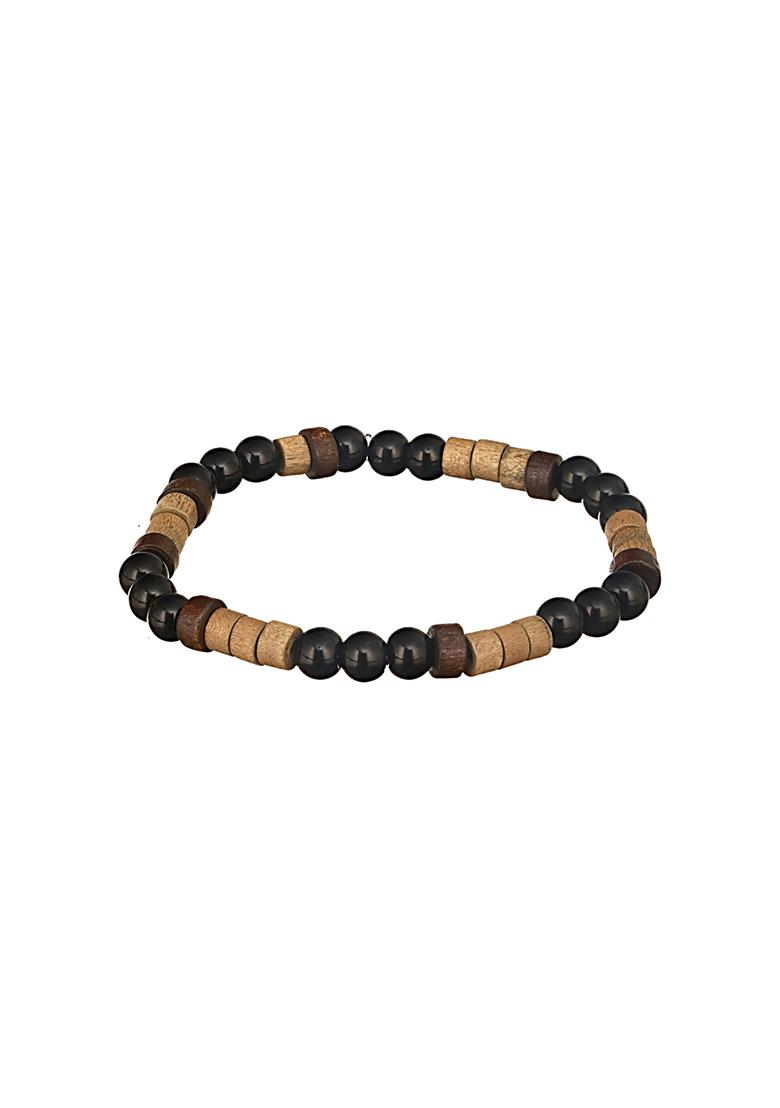 Multi Men Set Of 3 Beaded Elasticated Bracelet