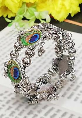 Silver Morpankh Design Hollow Style Bracelet For Women