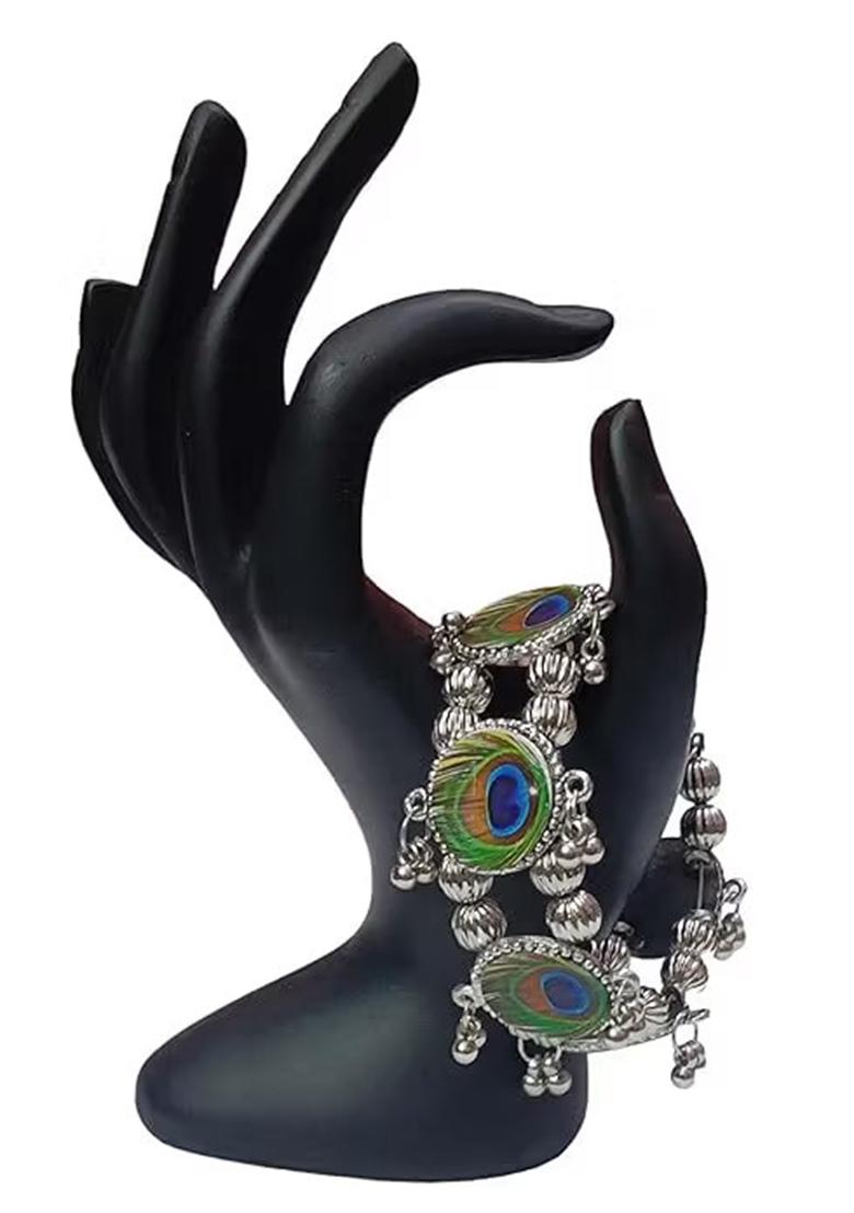 Silver Morpankh Design Hollow Style Bracelet For Women