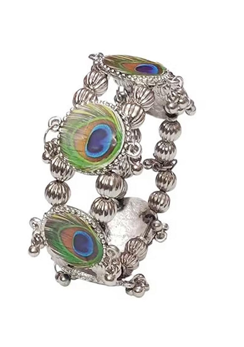 Silver Morpankh Design Hollow Style Bracelet For Women