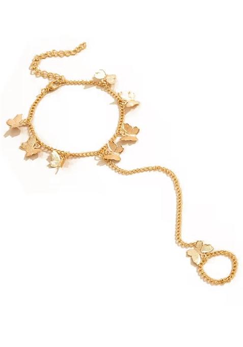 Golden Delicate Butterfly Style Bracelet For Women