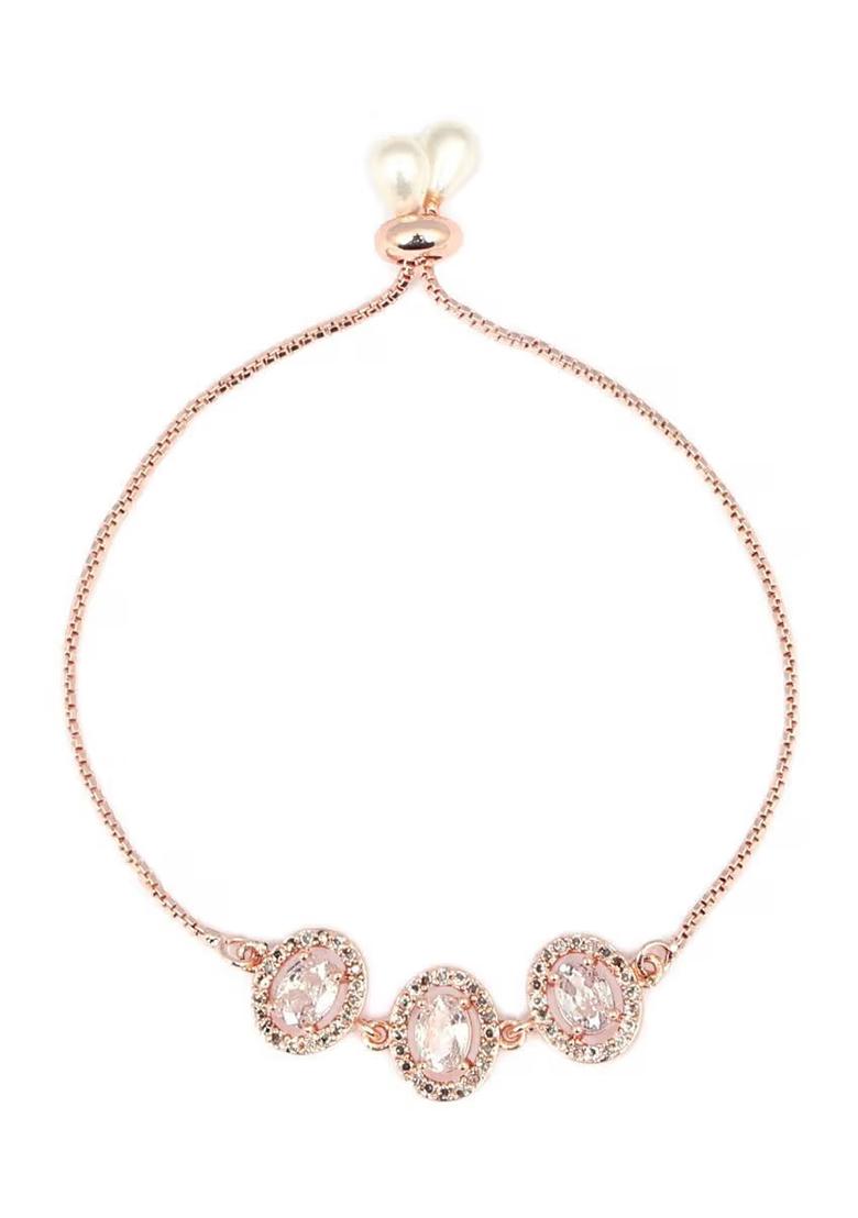 White Oval American Diamond Bracelet For Women