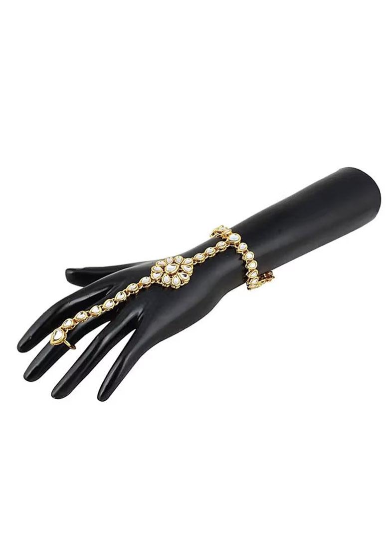 Traditional White Hathphool For Women