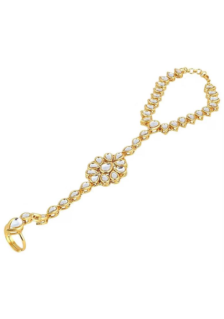 Traditional White Hathphool For Women