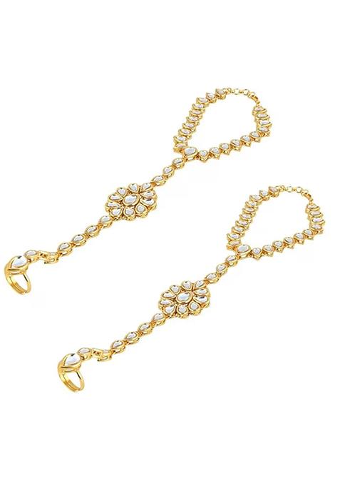 Traditional White Hathphool For Women