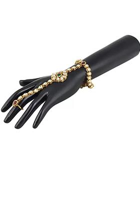 Maroon Green Beaded Traditional Hathphool For Women