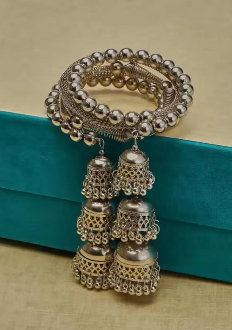 Silver Double Latkan Charm Bracelet For Women