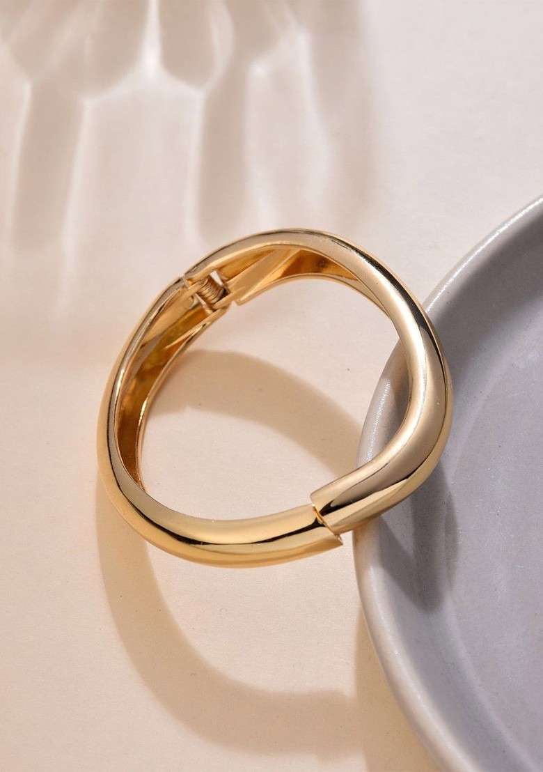 Gold Plated Kada Bracelet - Indya