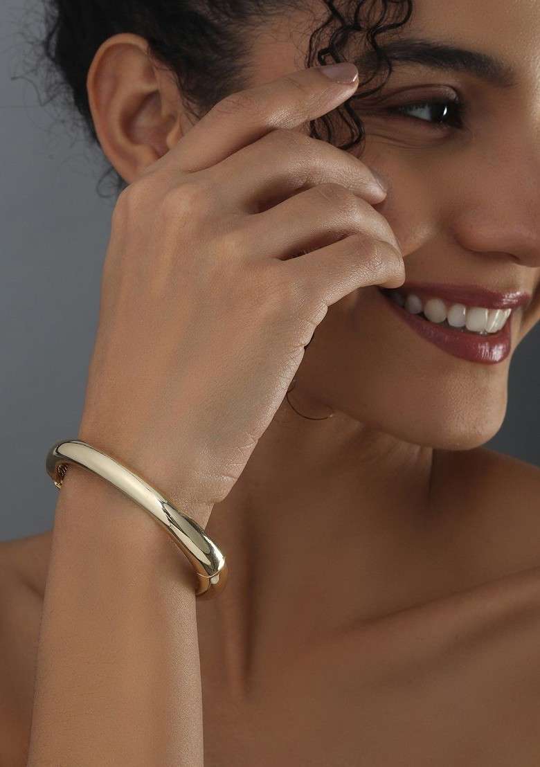Gold Plated Kada Bracelet - Indya