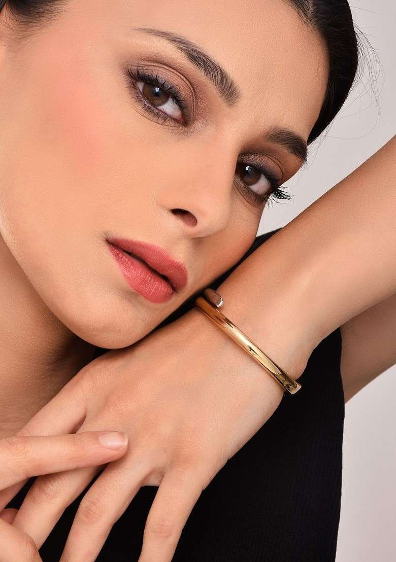 Gold Plated Halfand Half Bracelet - Indya